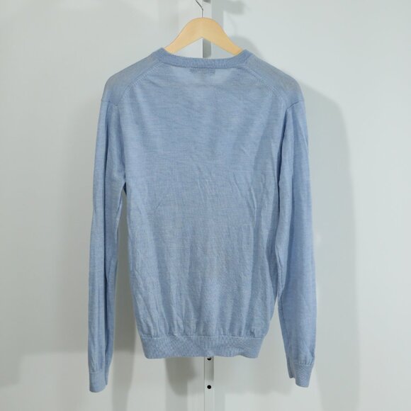 Hart Schaffner Marx Men’s Merino Wool Sweater Light Blue V-Neck Pullover Size M - Picture 5 of 7